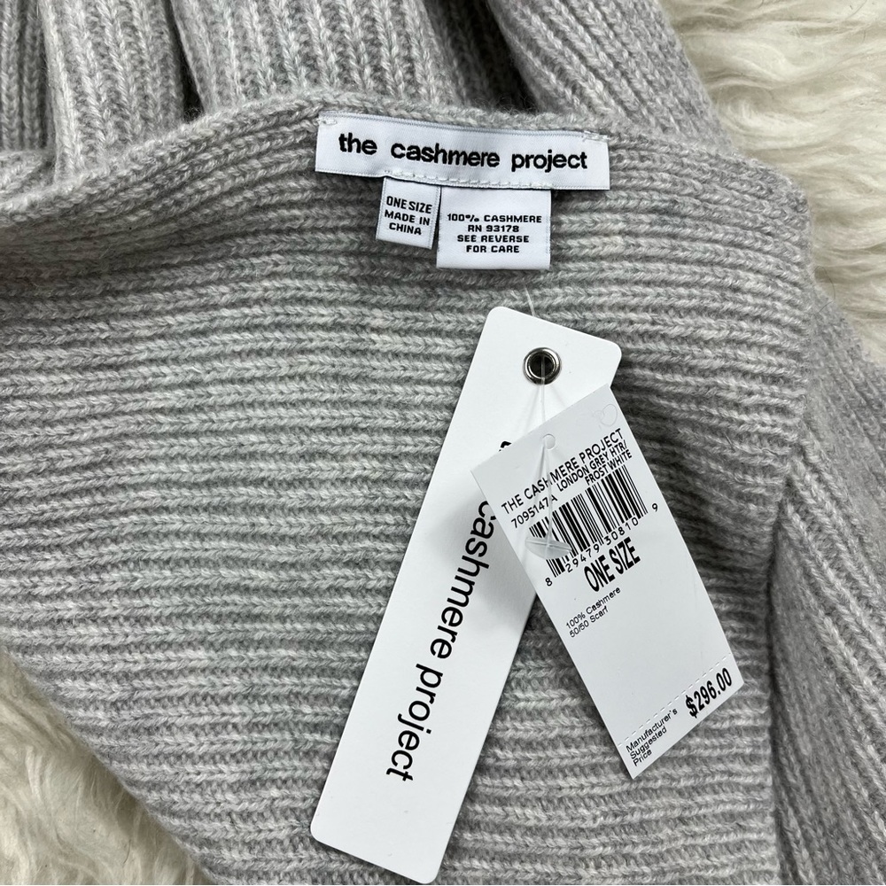 The Cashmere Project colorblock ribbed scarf 100% cashmere - Picture 5 of 5